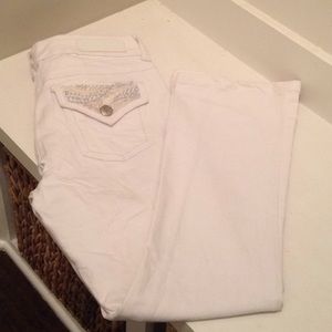 Seven7 white slim boot jeans